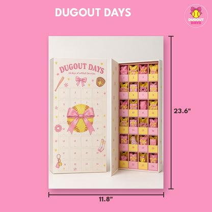 Dugout Days softball advent calendar with dimensions