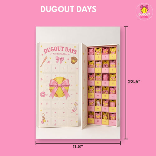 Dugout Days softball advent calendar with dimensions