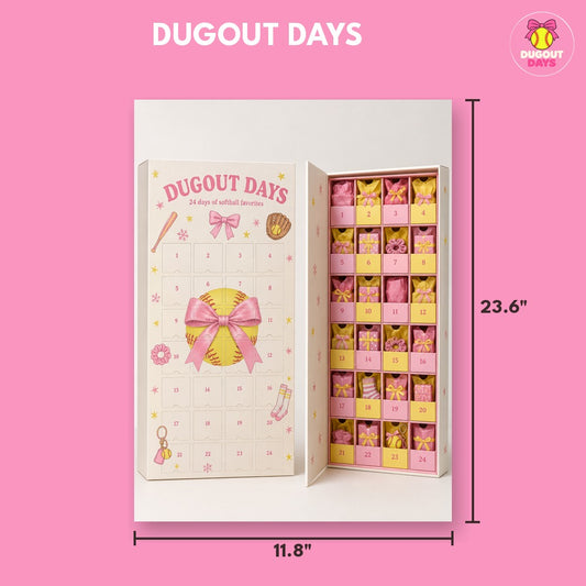 Dugout Days softball advent calendar with dimensions